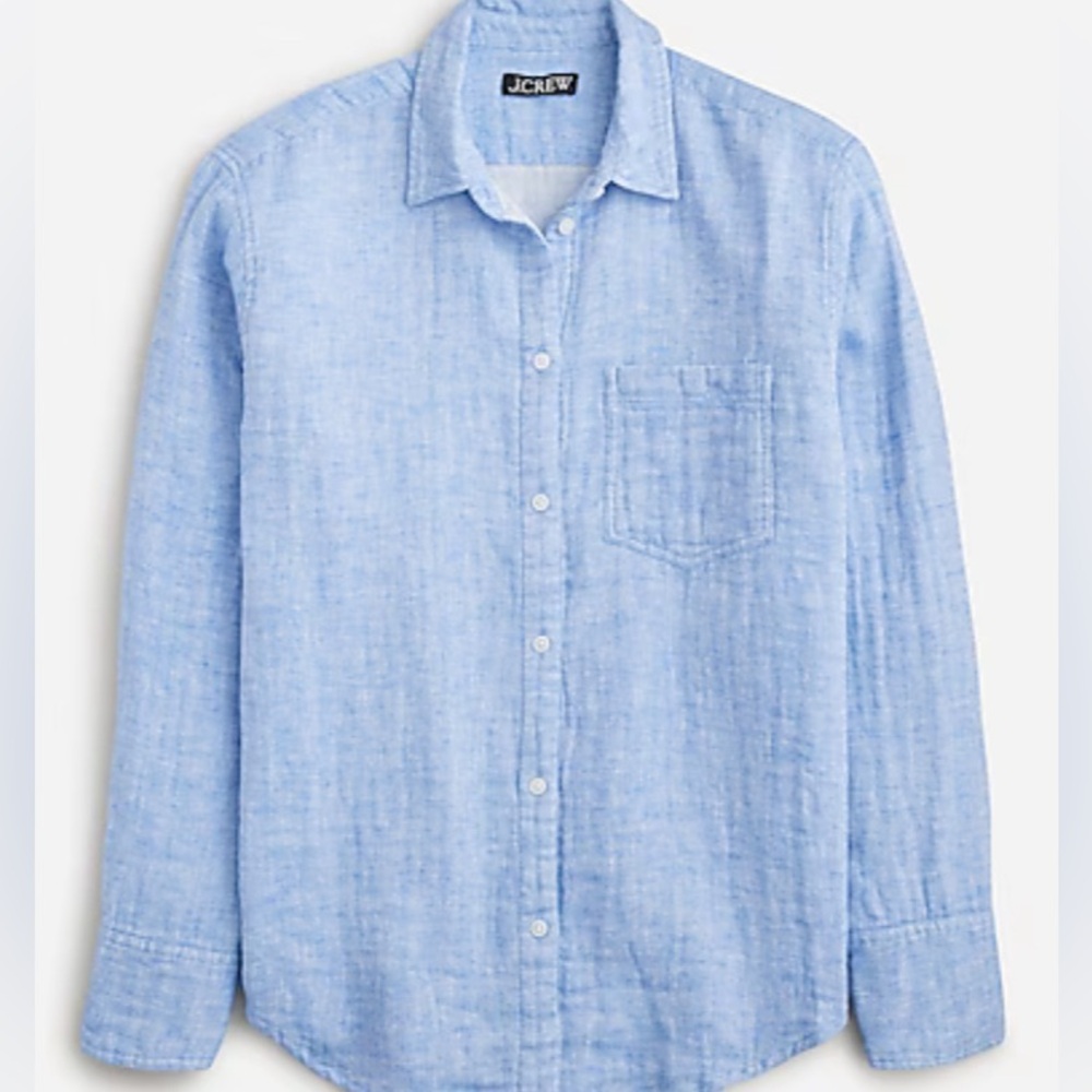 Garçon classic shirt in cotton-linen blend gauze